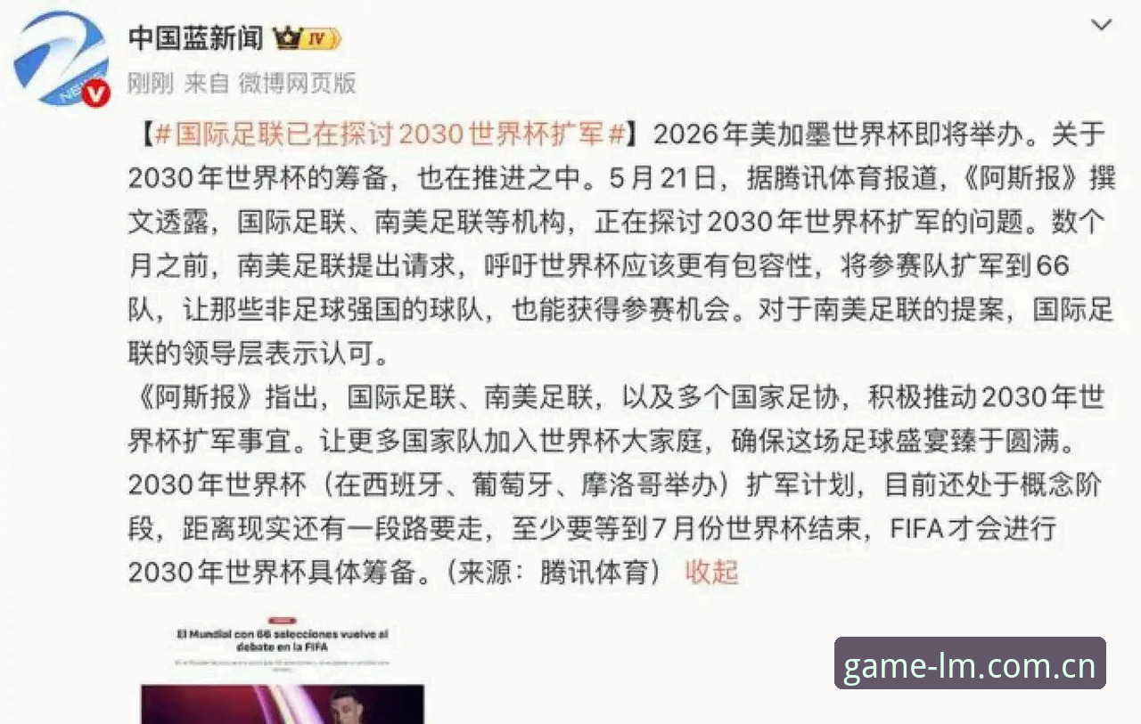 66队vs48队：2030年世界杯扩军计划与中国男足的机遇全面对比